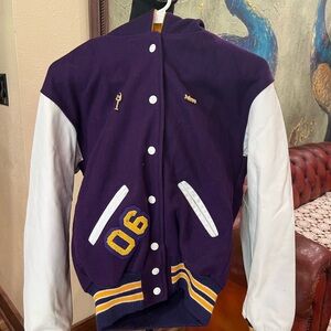 Purple and White Varsity Jacket